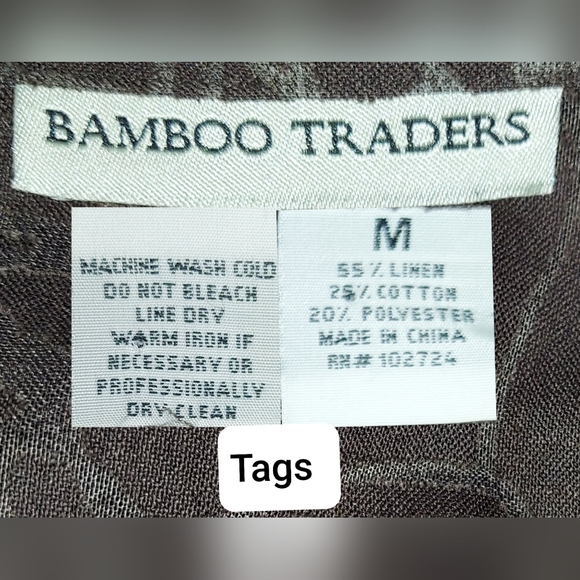 Bamboo Traders linen blend sheer print  top size M - Picture 9 of 9